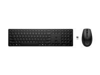 HP 655 - Tastatur- og mussett - 100% - full size - trådløs - 2.4 GHz - Pan Nordic - svart - Smart Buy 4R009UT#UUW