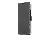 Insmat Exclusive Flip Case - Lommebok for mobiltelefon - ekte skinn, papir, kartong, polykarbonat, aluminiumsfolie - svart - for OnePlus 8 Pro 650-2855
