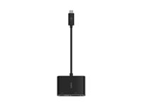 Belkin USB-C to VGA + Charge Adapter - Video adapter - 24 pin USB-C hann til HD-15 (VGA), USB-C (kun strøm) hunn - svart - 1080p-støtte, USB Power Delivery (60W) AVC001BTBK