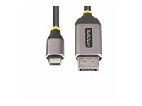 StarTech.com 10ft (3m) USB-C to DisplayPort Adapter Cable, 8K 60Hz - Adapterkabel - 24 pin USB-C (hann) til DisplayPort (hann) låst - USB4 / Thunderbolt 3 / Thunderbolt 4 / DisplayPort 1.4 - 3 m - 8K 60Hz støtte, 4K 144Hz støtte - svart, grå 142-USBC-DP-8K-10F