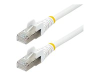 StarTech.com 2m CAT6a Ethernet Cable - White - Low Smoke Zero Halogen (LSZH) - 10GbE 500MHz 100W PoE++ Snagless RJ-45 w/Strain Reliefs S/FTP Network Patch Cord - Koblingskabel - RJ-45 (hann) til RJ-45 (hann) - 2 m - S/FTP - CAT 6a - IEEE 802.3bt - uten hindringer, flertrådet, formstøpt, halogenfri - hvit NLWH-2M-CAT6A-PATCH