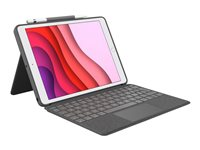 Logitech Combo Touch - Tastatur og folioveske - med styrepute - bakgrunnsbelyst - Apple Smart connector - QWERTY - Nordisk (dansk/finsk/norsk/svensk) - Oxford-grå - for Apple 10.9-inch iPad (10. generasjon); iPad A16 Wi-Fi, A16 Wi-Fi + Cellular 920-011440