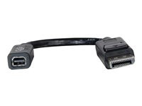 C2G 15cm DisplayPort to Mini DisplayPort Adapter Converter 4K UHD - DP Male to Mini DP Female - Black - DisplayPort-kabel - Mini DisplayPort (hunn) til DisplayPort (hann) - 15 cm - svart 84305