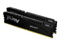 Kingston FURY Beast - DDR5 - sett - 16 GB: 2 x 8 GB - DIMM 288-pin - 5200 MHz / PC5-41600 - CL36 - 1.25 V - ikke-bufret - on-die ECC - svart KF552C36BBEK2-16