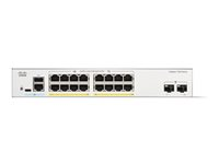 Cisco Catalyst 1300-16P-2G - Switch - L3 - Styrt - 16 x 10/100/1000 (PoE+) + 2 x Gigabit SFP - rackmonterbar - PoE+ (120 W) C1300-16P-2G