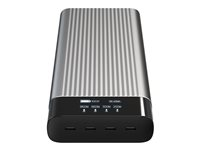 HyperJuice HJ245B - Strømbank - USB-C - 27000 mAh - 245 watt - PD 2.0, PD 3.0, QC 2.0, QC 3.0, Apple 2.4A, Qualcomm Quick Charge 4.0+ - 4 utgangskontakter (4 x USB-C) HJ245B