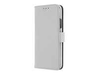 Insmat Exclusive Flip Case - Lommebok for mobiltelefon - ekte skinn, polyuretan, polykarbonat - hvit 650-2617