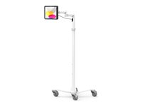 Compulocks iPad 10th-11th (A16) Gen PowerMove Medical Rolling Cart Extended Black - Vogn - for nettbrett - utvidet - medisinsk - svart, hvit - skjermstørrelse: 10.9" - for Apple 10.9-inch iPad (10. generasjon) MCRSTDEXWPMIP109