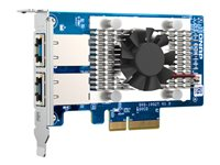 QNAP QXG-10G2T - Nettverksadapter - PCIe 3.0 x4 lav profil - 100M/1G/2.5G/5G/10 Gigabit Ethernet x 2 - for QNAP QGD-1600 QXG-10G2T