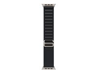 Apple - Sløyfe for smart armbåndsur - 49 mm, naturlig titanfinish - Liten størrelse - svart - for Watch Hermès Series 9, SE 3, Series 10, Series 11, Series 8, Series 9, Ultra 2, Ultra 3 MFTE4ZM/A