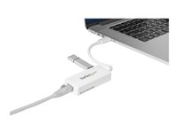 StarTech.com USB 3.0 to Gigabit Ethernet Adapter NIC w/ USB Port (White) - USB 3.0 NIC - 10/100/1000 Mbps USB 3.0 LAN Adapter (USB31000SPTW) - Nettverksadapter - USB 3.0 - Gigabit Ethernet - hvit USB31000SPTW