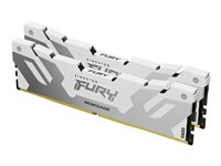 Kingston FURY Renegade - DDR5 - sett - 32 GB: 2 x 16 GB - DIMM 288-pin - 8000 MT/s / PC5-64000 - CL38 - 1.45 V - ikke-bufret - on-die ECC - hvitt og sølv KF580C38RWK2-32