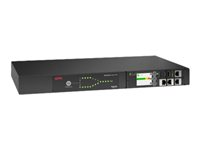 APC NetShelter - Automatisk overføringsbryter (kan monteres i rack) - AC 207-253 V - 3700 VA - enkeltfase - USB, Ethernet 10/100/1000 - utgangskontakter: 9 - 1U - 2.44 m kabel - svart AP4423A