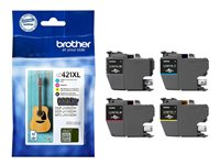 Brother LC421XL - 4-pack - XL - svart, gul, cyan, magenta - original - blekkpatron - for Brother DCP-J1140DW, MFC-J1010DW, MFC-J1012DW LC421XLVAL