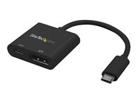 StarTech.com USB C to DisplayPort Adapter with Power Delivery, 4K 60Hz HBR2, USB Type-C to DP 1.2 Monitor/Display Video Converter w/ 60W PD Pass-Through Charging, Thunderbolt 3 Compatible - USB-C Male to DP Female (CDP2DPUCP) - DisplayPort-adapter - 24 pin USB-C (hann) til DisplayPort, USB-C (kun strøm) (hunn) - Displayport 1.2/Thunderbolt 3 - USB Power Delivery (60W), 4 K 60 Hz (4096 x 2160) støtte - svart CDP2DPUCP
