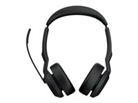 Jabra Evolve2 55 UC Stereo - Hodesett - on-ear - Bluetooth - trådløs - aktiv støydemping - USB-A - svart - Optimert for UC 25599-989-999