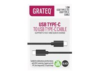 GRATEQ - USB-kabel - 24 pin USB-C (hann) til 24 pin USB-C (hann) - 5 A - 1 m - USB Power Delivery (100 W) - svart 85060QC