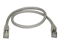 StarTech.com 50cm CAT6A Ethernet Cable, 10 Gigabit Shielded Snagless RJ45 100W PoE Patch Cord, CAT 6A 10GbE STP Network Cable w/Strain Relief, Grey, Fluke Tested/UL Certified Wiring/TIA - Category 6A - 26AWG (6ASPAT50CMGR) - Koblingskabel - RJ-45 (hann) til RJ-45 (hann) - 50 cm - STP - CAT 6a - uten hindringer - grå 6ASPAT50CMGR