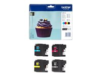 Brother LC123 - 4-pack - svart, gul, cyan, magenta - original - blister - blekkpatron - for Brother DCP-J100, J105, J132, J152, J552, J752, MFC-J245, J470, J650, J6520, J6720, J6920 LC123VALBP