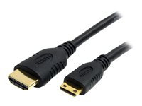 StarTech.com 0.5m High Speed HDMI Cable with Ethernet HDMI to HDMI Mini - HDMI-kabel med Ethernet - HDMI hann til 19 pin mini HDMI Type C hann - 50 cm - skjermet - svart HDACMM50CM
