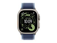 Apple Watch Ultra 3 - 49 mm - naturlig titan - Ja smartklokke med Trail Loop - nylonvev - blå/lyseblå - båndbredde: M/L - 64 GB - LTE, NFC, Wi-Fi 4, UWB, Bluetooth - 5G - 61.6 g MEWU4DH/A