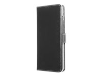 Insmat Flip Case - Lommebok for mobiltelefon - ekte skinn, papir, kartong, polykarbonat, aluminiumsfolie - svart - for Samsung Galaxy A51 5G 650-2869