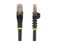 StarTech.com 7.5m CAT6A Ethernet Cable, 10 Gigabit Shielded Snagless RJ45 100W PoE Patch Cord, CAT 6A 10GbE STP Network Cable w/Strain Relief, Black, Fluke Tested/UL Certified Wiring/TIA - Category 6A - 26AWG (6ASPAT750CMBK) - Koblingskabel - RJ-45 (hann) til RJ-45 (hann) - 7.5 m - STP - CAT 6a - uten hindringer, formstøpt - svart 6ASPAT750CMBK