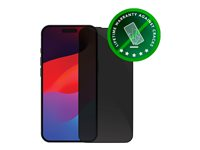 dbramante1928 Eco-shield - Skjermbeskyttelse for mobiltelefon - med personvernsfilter - rammefarge svart - for Apple iPhone 15 Pro Max ES67CL001962