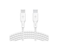 Belkin BoostCharge - USB-kabel - 24 pin USB-C (hann) til 24 pin USB-C (hann) - 2 m - hvit CAB014BT2MWH