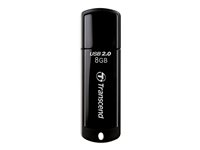 Transcend JetFlash 350 - USB-flashstasjon - 8 GB - USB 2.0 - svart TS8GJF350