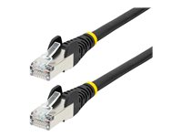 StarTech.com 1m CAT6a Ethernet Cable - Black - Low Smoke Zero Halogen (LSZH) - 10GbE 500MHz 100W PoE++ Snagless RJ-45 w/Strain Reliefs S/FTP Network Patch Cord - Koblingskabel - RJ-45 (hann) til RJ-45 (hann) - 1 m - S/FTP - CAT 6a - IEEE 802.3bt - uten hindringer, flertrådet, formstøpt, halogenfri - svart NLBK-1M-CAT6A-PATCH