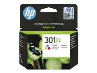 HP 301XL - 6 ml - Høy ytelse - farge (cyan, magenta, gul) - original - blekkpatron - for HP DeskJet 1000, 1010, 1050 AiO, 1050A AiO, 1510 AiO, 2000, 2050 AiO, 2050A AiO, 2510 AiO, 2540 AiO, 3000, 3050 AiO, 3050A eAiO, 3510 eAiO series, HP ENVY 4500 eAiO, 5530 eAiO series, HP OfficeJet 2620 AiO, 4630 eAiO series CH564EE#BA3
