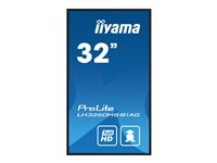iiyama ProLite LH3260HS-B1AG - 32" Diagonalklasse (31.5" synlig) LED-bakgrunnsbelyst LCD-skjerm - intelligent skilting - med innebygd SoC-mediespiller - 1080p 1920 x 1080 - kantbelyst - svart, matt finish LH3260HS-B1AG