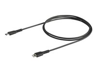 StarTech.com 3 ft(1m) Durable Black USB-C to Lightning Cable, Heavy Duty Rugged Aramid Fiber USB Type C to Lightning Charger/Sync Power Cord, Apple MFi Certified iPad/iPhone 12 Pro Max - iPhone 7/8/11/11 Pro - Lightning-kabel - Lightning hann til 24 pin USB-C hann - 1 m - svart RUSBCLTMM1MB