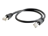 C2G Cat6a Booted Shielded (STP) Network Patch Cable - Koblingskabel - RJ-45 (hann) til RJ-45 (hann) - 1.5 m - STP - CAT 6a - formstøpt, uten hindringer, flertrådet - svart 89916