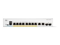Cisco Catalyst 1300-8P-E-2G - Switch - L3 - Styrt - 8 x 10/100/1000 (PoE+) + 2 x kombo Gigabit SFP/RJ-45 - rackmonterbar - PoE+ (60 W) - gjenfabrikert C1300-8P-E-2G-RF
