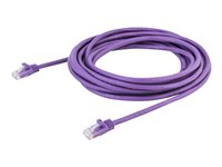 StarTech.com 5m CAT6 Ethernet Cable, 10 Gigabit Snagless RJ45 650MHz 100W PoE Patch Cord, CAT 6 10GbE UTP Network Cable w/Strain Relief, Purple, Wiring is UL Certified/TIA - Category 6 - 24AWG (N6PATC5MPL) - Koblingskabel - RJ-45 (hann) til RJ-45 (hann) - 5 m - CAT 6 - uten hindringer - purpur N6PATC5MPL