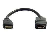 StarTech.com 6 in HDMI Extension Cable, Short HDMI Cable Male to Female, 4K HDMI Cable Extender, 4K 30Hz UHD HDMI Port Saver M/F, High Speed HDMI 1.4, 10.2Gbps Bandwidth, 30AWG, Black - HDMI Dongle Extender - HDMI-kabel - HDMI hann til HDMI hunn - 15 cm - svart - for P/N: CDP2HDMM2MB, DP2HDMM2MB, HDDVIMM3, HDMM1MP, HDMM2MP, HDMM3MP, HDPMM50, MDP2HDMM2MB HDMIEXTAA6IN