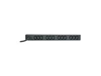 APC Basic Rack-Mount PDU - Strømfordelingslist (kan monteres i rack) - AC 208 V - inngang: NEMA L6-20 - utgangskontakter: 12 (power IEC 60320 C13) - 1U - 19" - 3.66 m kabel - Canada, USA - svart - for P/N: SMTL1000RMI2UC, SMX1000C, SMX1500RM2UC, SMX1500RM2UCNC, SMX750C, SMX750CNC AP9566