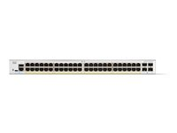 Cisco Catalyst 1200-48P-4G - Switch - L3 - smart - 48 x 10/100/1000 (PoE+) + 4 x Gigabit SFP - rackmonterbar - PoE+ (375 W) - gjenfabrikert C1200-48P-4G-RF