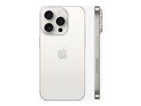 Apple iPhone 15 Pro - 5G smartphone - dobbelt-SIM / Internminne 256 GB - OLED-display - 6.1" - 2556 x 1179 piksler (120 Hz) - 3x bakkamera 48 MP, 12 MP, 12 MP - front camera 12 MP - hvit titan MTV43QN/A