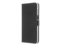 Insmat Exclusive Flip Case - Lommebok for mobiltelefon - ekte skinn, polyuretan, polykarbonat - svart - for Motorola Moto G8 Power 650-2862
