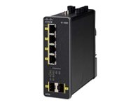 Cisco Industrial Ethernet 1000 Series - Switch - Styrt - 4 x 10/100/1000 (PoE+) + 2 x 1000Base-X SFP (opplink) - DIN-skinnemonterbar - PoE+ - DC-strøm IE-1000-4P2S-LM
