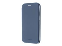 Insmat Exclusive Folio Case - Lommebok for mobiltelefon - polyuretan, termoplast-polyuretan (TPU), kartong+papir - elektrisk blå - for Apple iPhone 14 Plus 650-3110
