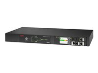 APC Netshelter Rack Automatic Transfer Switch AP4450A - Redundant switch (kan monteres i rack) - AC 100/120 V - 1440 VA - enkeltfase - USB, Ethernet 10/100/1000 - utgangskontakter: 10 - 1U - 2.44 m kabel - svart AP4450A