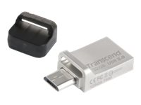 Transcend JetFlash 880 - USB-flashstasjon - 32 GB - USB 3.0 / micro USB - sølv TS32GJF880S