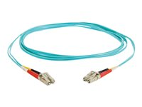 C2G LC-LC 10Gb 50/125 OM3 Duplex Multimode PVC Fiber Optic Cable (LSZH) - Nettverkskabel - LC multimodus (hann) til LC multimodus (hann) - 3 m - fiberoptisk - dupleks - 50 / 125 mikroner - OM3 - halogenfri - akvamarin 85551