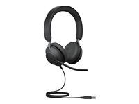 Jabra Evolve2 40 SE MS Stereo - Hodesett - on-ear - kablet - USB-A - lydisolerende - Certified for Microsoft Teams 24189-999-999