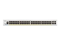 Cisco Catalyst 1200-48P-4X - Switch - L3 - smart - 48 x 10/100/1000 (PoE+) + 4 x 10 Gigabit SFP+ - rackmonterbar - PoE+ (375 W) - gjenfabrikert - for P/N: CON-SNC-C1208P4X, CON-SNT-C1208P4X, CON-SSSNT-C1208P4X C1200-48P-4X-RF