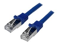 StarTech.com 5m CAT6 Ethernet Cable, 10 Gigabit Shielded Snagless RJ45 100W PoE Patch Cord, CAT 6 10GbE SFTP Network Cable w/Strain Relief, Blue, Fluke Tested/Wiring is UL Certified/TIA - Category 6 - 26AWG (N6SPAT5MBL) - Koblingskabel - RJ-45 (hann) til RJ-45 (hann) - 5 m - SFTP / 50 mikroner - CAT 6 - formstøpt, uten hindringer - blå N6SPAT5MBL